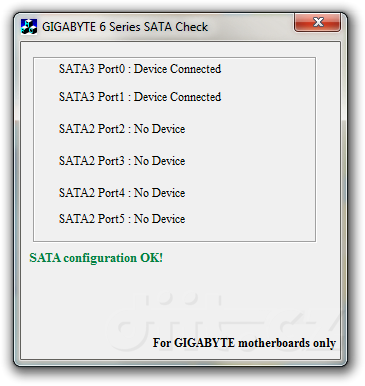 Gigabyte 6 Series SATA Check - použití pouze SATA3 portů