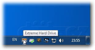 Gigabyte eXtreme Hard Drive (XHD) v panelu úloh