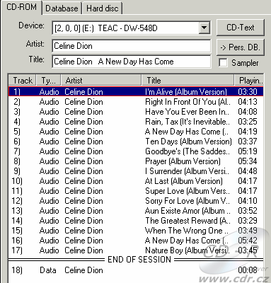 Teac DW-548D Feurio! - čtení CD-Textu