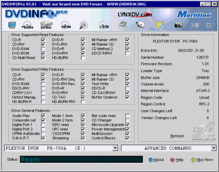 Plextor PX-708A - DVD info Pro