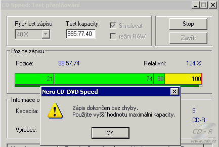 Plextor PX-708A - CDspeed overburn