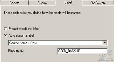 CopyToDVD - Options Label