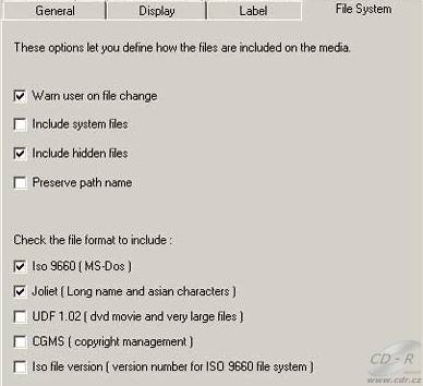 CopyToDVD - Options File System