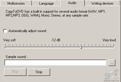 CopyToDVD - Menu Audio