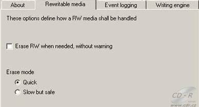 CopyToDVD - Options Rewritable media