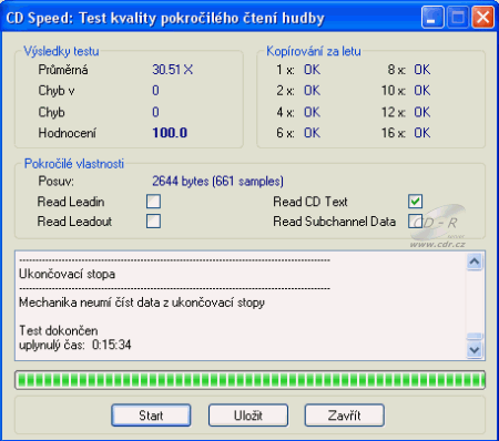 Plextor PX-116A - Advanced DAE speed test