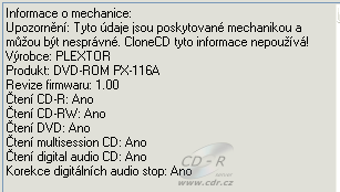 Plextor PX-116A - CloneCD