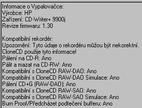 HP 9900ci CloneCD zápis