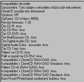 HP 9900ci CloneCD čtení