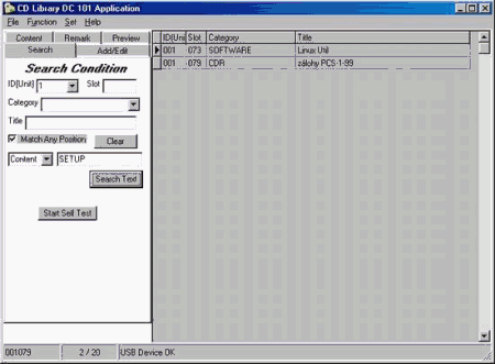 Dacal CD Library DC-101 - software 3