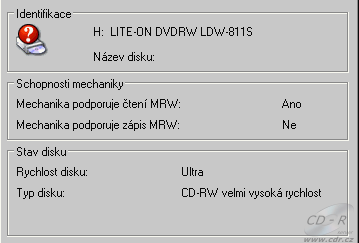 LiteOn LDW-811S - CDspeed čtení CD-MRW