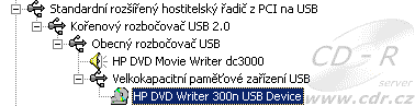 HP DVD Movie Writer dc3000 - proměna v HDD v systému
