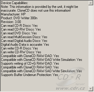 HP DVD Movie Writer dc3000 - CloneCD