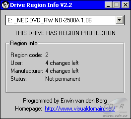 NEC ND-2500A RegionInfo