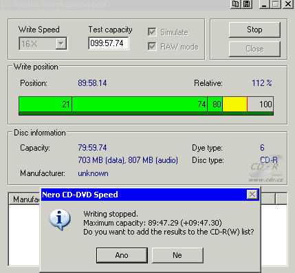 NEC ND-2500A overburn