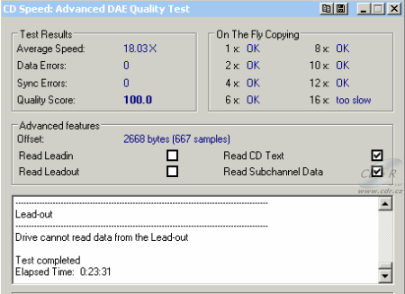 LG GSA-4081B Advanced DAE speed test