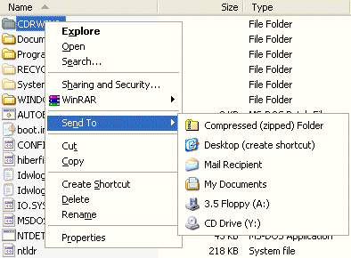 Send to CD Drive