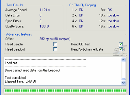 Toshiba SD-R6112 - CDspeed Advanced DAE speed test