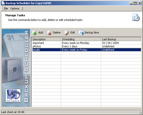 CopyToDVD 3 - Backup Scheduler