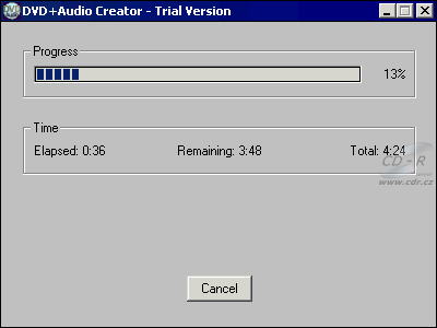 DVD+Audio Creator - pracuje
