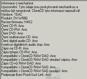 Teac DV-W58G - CloneCD