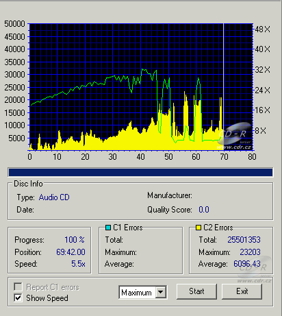 Pioneer DVR-A07XLA - CDspeed CD-DA CD quality check