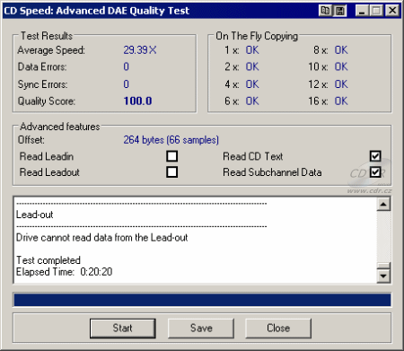 Asus DRW-0804P - CDspeed Advanced DAE speed test