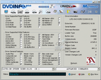 LiteOn SOHW-812S - DVDinfo Pro