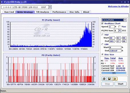 DVD-RW Memorex 2 speed, zápis 4x po plném mazání