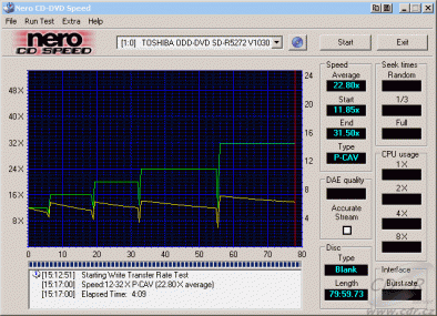 Toshiba SD-R5272 - CDspeed zápis CD-R