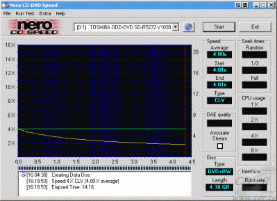 Toshiba SD-R5272 - CDspeed zápis DVD+RW