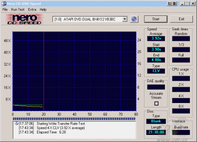 Benq DW822A - CDspeed zápis CD-RW 8 cm