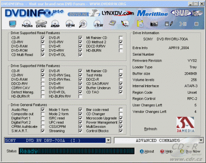 Sony DRU-700A - DVDinfo Pro