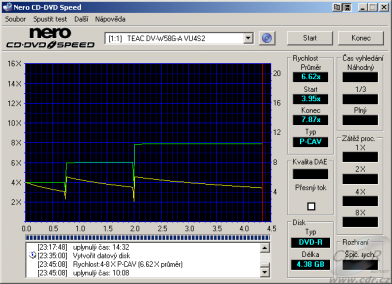 Teac DV-W58G-A - CDspeed zápis DVD-R 8×