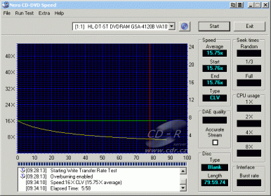 LG GSA-4120B - CDspeed overburn v reálu