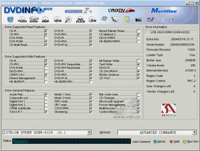 LiteOn SOHW-832S - DVDinfo Pro