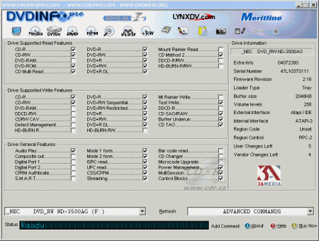 NEC ND-3500A - DVDinfo Pro