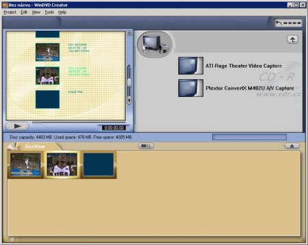 WinDVD Creator: Stav po záznamu druhého pořadu na DVD