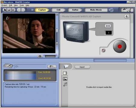 WinDVD Creator 2: Náhled před zachytáváním videa na pevný disk