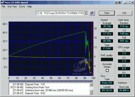 Samsung TS-H542A - CDspeed čtení CD-R 99 min.