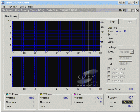 Benq DW1610A - CDspeed CD quality check