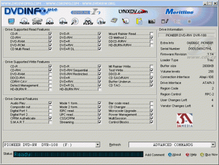 Pioneer DVR-108 - DVDinfo Pro