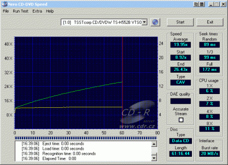 Samsung TS-H552B - CDspeed čtení CD-RW s MRW