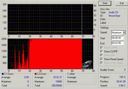 Samsung TS-H552B - CDspeed CD quality check