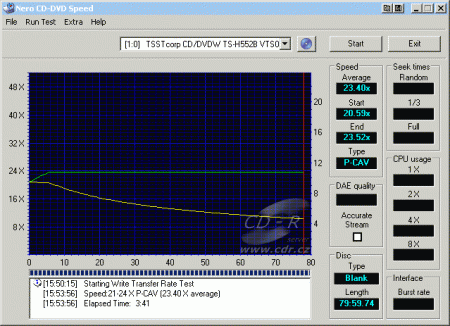 Samsung TS-H552B - CDspeed zápis CD-RW 24×