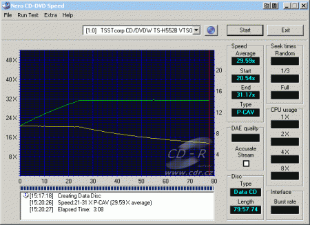 Samsung TS-H552B - CDspeed zápis CD-RW 32×