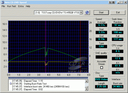 Samsung TS-H552B - CDspeed čtení DVD-video dual layer