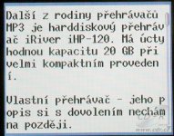 iRiver H320 - prohlížení textu