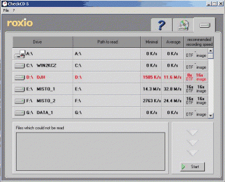 WinOnCD 5.0: CheckCD - test hdd