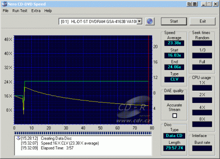 LG GSA-4163B - CDspeed zápis CD-RW